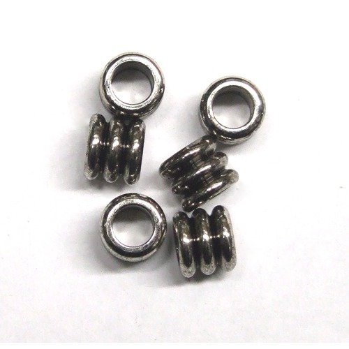 RB 三つ山金属ビーズ 6粒 穴径4mm