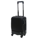 hands+ インテンションスーツケース コインロッカーサイズ フロントオープン 21L マットブラック【メーカー直送品】お届け期間:約1週間~10日間