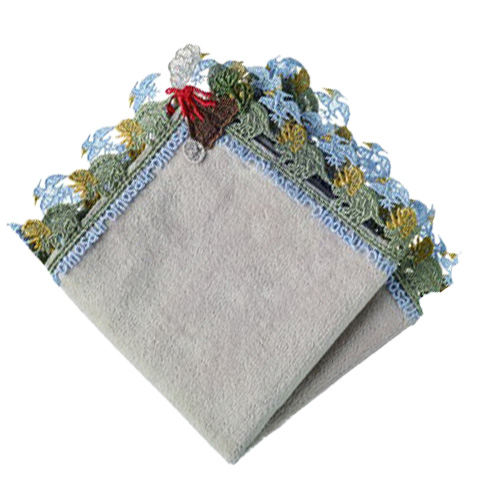 近沢レース　シーズンタオルハンカチ　猫に小判　グレー KUMAGAIのスタッフボイス｜ユナイテッドアローズ公式通販 - UNITED