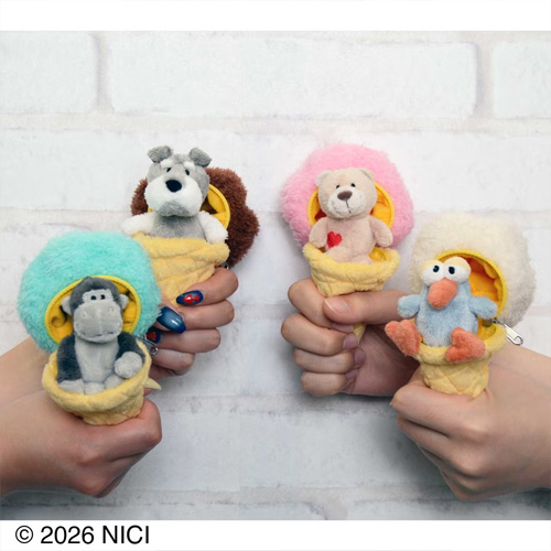 ニキ（NICI） キーホルダー アイスクリーム ストロベリー＋ラブベア