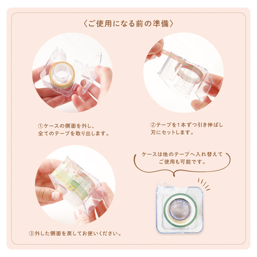 リュリュ（RYU-RYU） ケース付きマスキングテープ ホソマス HMT22
