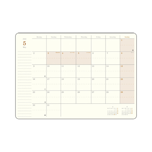 21年9月始まり リュリュ 22年版 スケジュール帳 B6 マンスリー Dns 23 アデリアレトロ ラプソディー 月曜始まり 手帳 ダイアリー ダイアリー 東急ハンズネットストア