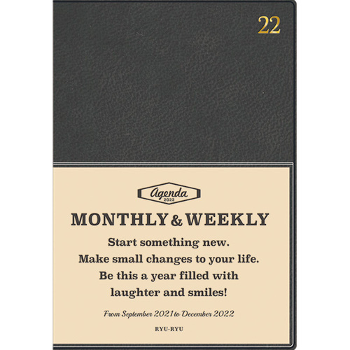 21年9月始まり リュリュ ダイアリー B6 マンスリー ウィークリー Dbg 22 アッシュグレー 月曜始まり 手帳 ダイアリー ダイアリー 東急ハンズネットストア