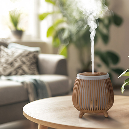 グリーンハウス ウッドサークル加湿器 GH-UCHE-NW ナチュラルウッド