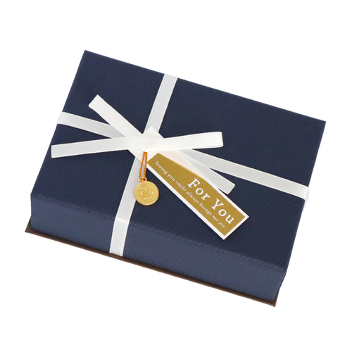 バレンタイン】 包む トリュフBOX6個用 ギフトボックス ネイビーコイン