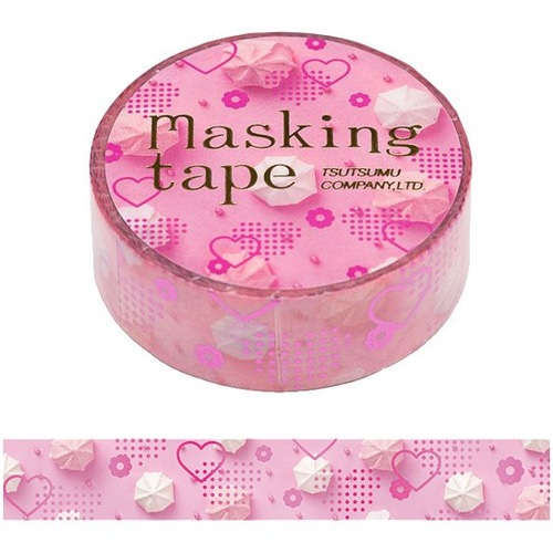 包む マスキングテープ ハート ピンク ピンククリーム 15mm H M0224 シール マスキングテープ 東急ハンズネットストア