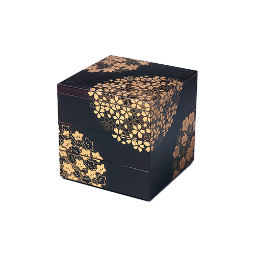 正月用品】 北市漆器店 重箱（JUBAKO） 花丸春秋5.0三段重 KT2034A 溜