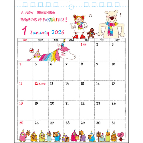 2026年版・壁掛卓上兼用】 グリーティングライフ ココちゃん/サカモト