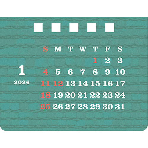 2026年版・卓上】 グリーティングライフ ハウスボックスカレンダー C