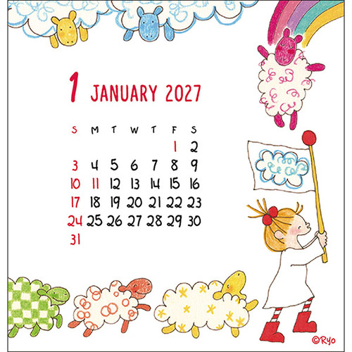 2027年版・卓上】 グリーティングライフ ココちゃん サカモトリョウ FD