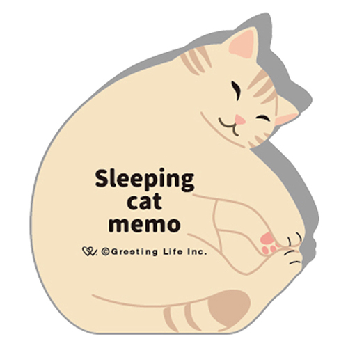 グリーティングライフ アニマルダイカットメモ ETM-188 ねむりねこ