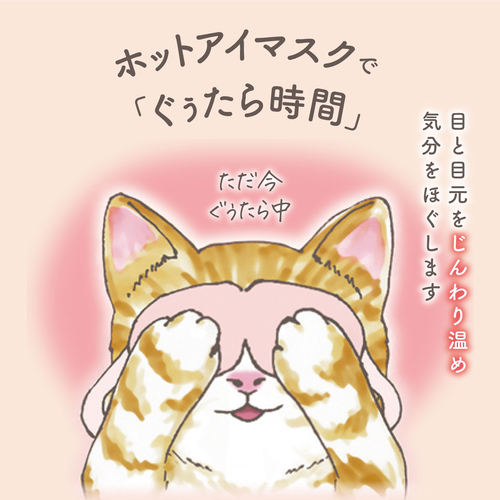 キモチ ネコのきもち ホットアイマスク 1枚入 ミケ やわらかリネンの