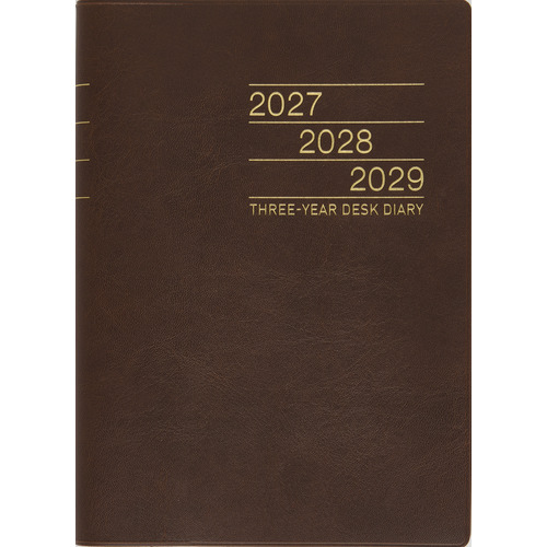 2027年1月始まり】 高橋書店 3年卓上日誌 A5 デイリー2日1ページ 63 茶