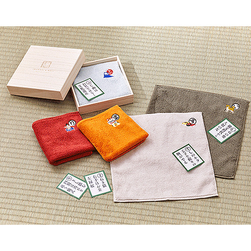 今治謹製 かるたタオルハンカチ グレージュ すし｜【ハンズネットストア】
