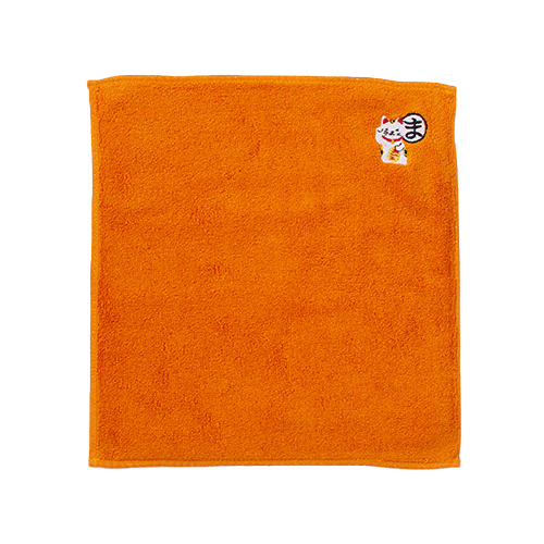 今治謹製 かるたタオルハンカチ オレンジ まねき猫｜【ハンズネット