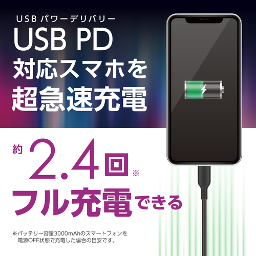 多摩電子工業 PD20W 準固体電池モバイルバッテリー10000mAh ホワイト