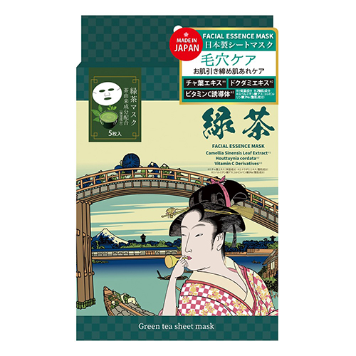 江戸浮世絵 シートマスク 緑茶 5枚入｜【ハンズネットストア】