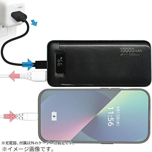 エアージェイ（air-J） リン酸鉄モバイルバッテリー 10000mAh ホワイト