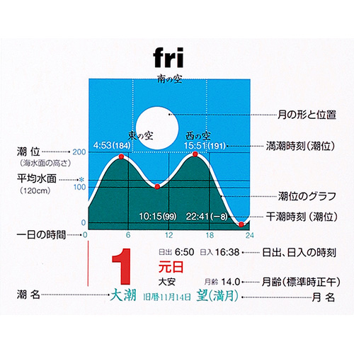 2026年版・壁掛】 シーガル タイドカレンダー B3判｜【ハンズネット
