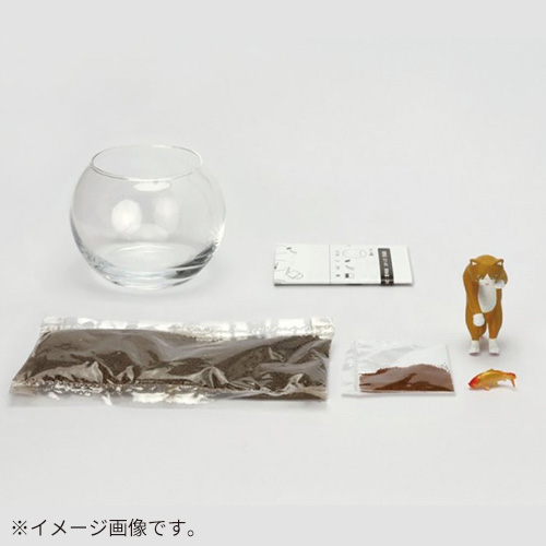 聖新陶芸 猫フィギュア付き水草栽培キット じゃれ猫水草鉢 GD1056-2 茶