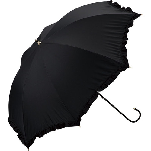 グレイシー　フリルたっぷり晴雨兼用日傘　ブラック グレイシー フリルたっぷり晴雨兼用日傘 ブラック Gracy]フリル