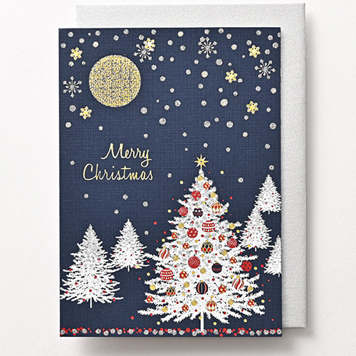 安全地帯クリスマスカード3枚セットで CHIKYU GREETINGS クリスマスカード 和風 海外向け 雅クリスマス