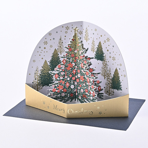 安全地帯クリスマスカード3枚セットで CHIKYU GREETINGS クリスマスカード 和風 海外向け 雅クリスマス