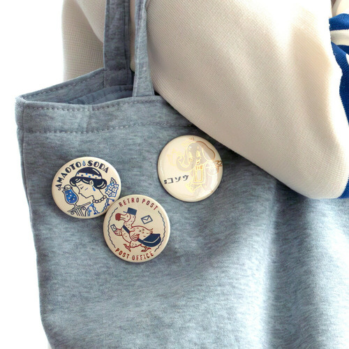ロッカク（ROKKAKU） ROKKAKU×オビワン 箔押し缶バッジ ハオチーレター