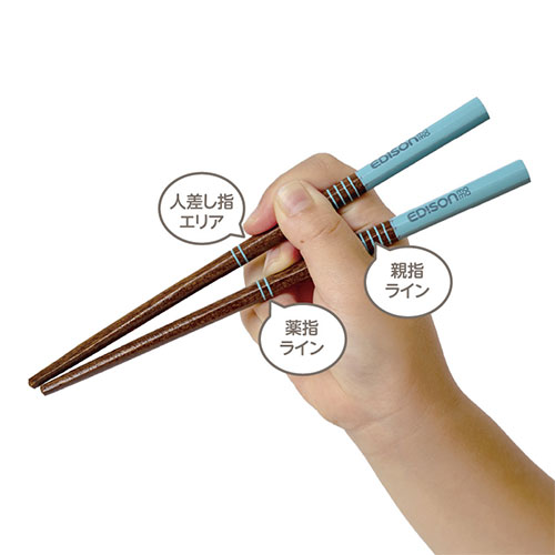 エジソンママ（EDISONmama） 天然木のお箸 ブルー｜【ハンズネットストア】