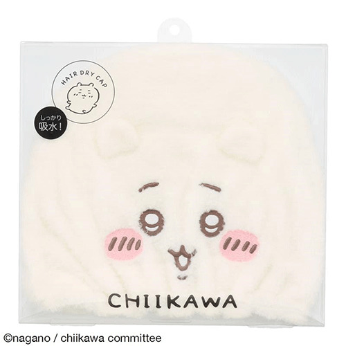 ちいかわ　ヘアドライキャップ　吸水キャップ　ハチワレ　うさぎ　モモンガ　粧美堂 Amazon｜ちいかわ ヘアドライキャップ 大人用 頭囲46～75cm 吸水