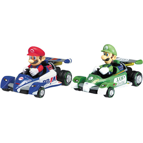 マリオ・ルイージ カート型ミニカー 2台セット 京商】 マリオカート サーキット プルバック マリオ&ルイージ2