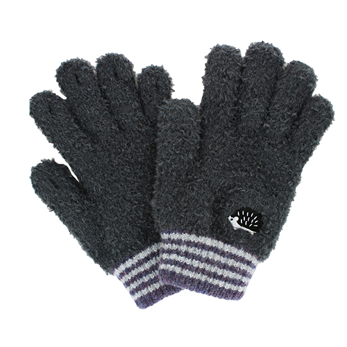 お買い得】 ユビデル ハリネズミ刺繍手袋 4121YB236 チャコール