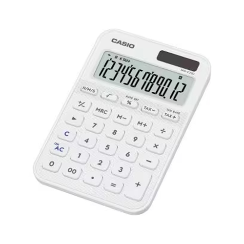 カシオ（CASIO） カラフル電卓 ミニジャストタイプ 12桁 MW－C20D－WE