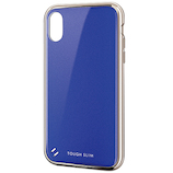 【iPhoneXR】 エレコム(ELECOM) TOUGH SLIM 女子向 サイドメッキ PM-A18CTSGMBU ブルー