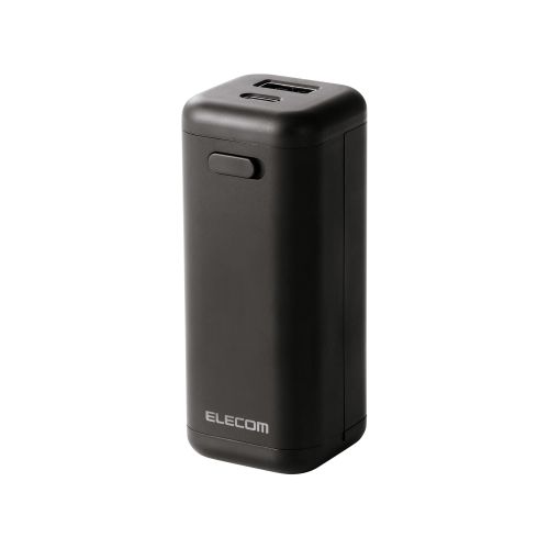 エレコム（ELECOM）　乾電池式モバイルバッテリー（C×1+A×1／A-Cケーブル付属）　DE-KD06BK　ブラック