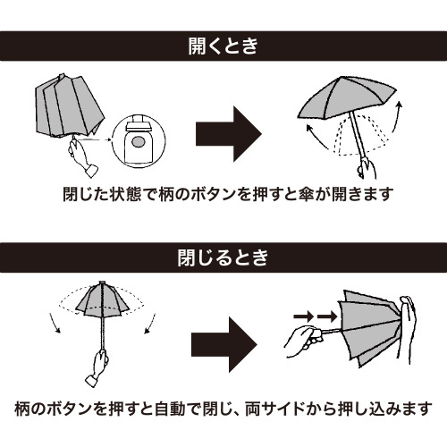 Hands 自動開閉 超撥水折りたたみ傘 50cm ブラックボーダー レインウェア 雨具 折りたたみ傘 東急ハンズネットストア