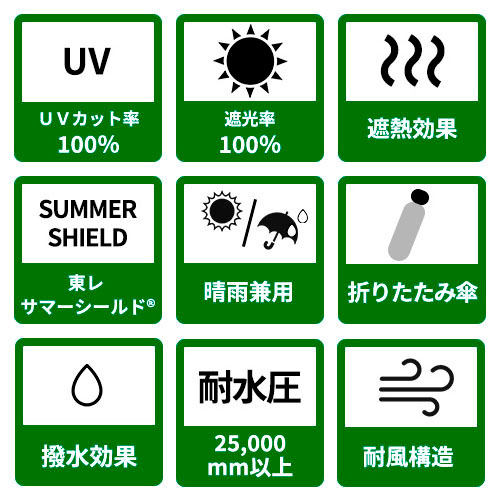 hands＋ 東レ サマーシールド 晴雨兼用 風に強い折りたたみ傘 60cm