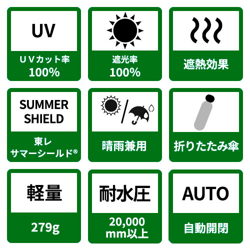 hands＋ 東レ サマーシールド 晴雨兼用 軽量自動開閉 折りたたみ傘