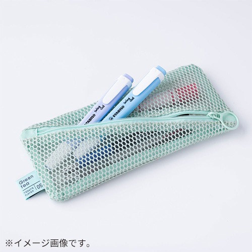 刺繍　メッシュ　アクリルブロック　ペンケース　２点セット マークス（MARK'S) メッシュコレクション ペンケース MSH-PO20-WH