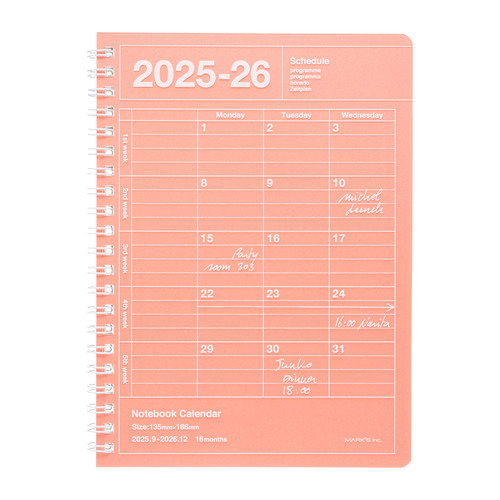 2025年9月始まり】 マークス（MARK'S） ノートブックカレンダー