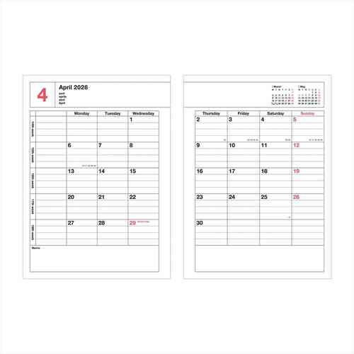 2026年4月始まり】 マークス（MARK'S） ノートブックカレンダー S 縦