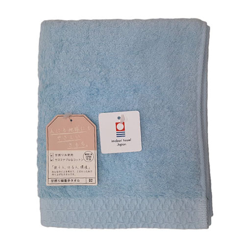 お買い得】今治タオル 甘撚りクロス フェイスタオル 34×80cm ブルー