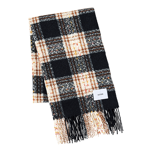 エスタ（estaa） ツィーディーストール クラシックチェック ブラック