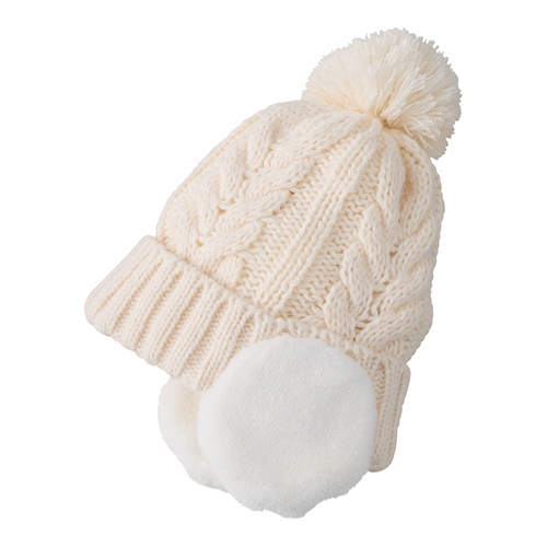 エスタ（estaa） ニットふわもこ 耳付きシャロット ホワイト｜【ハンズ