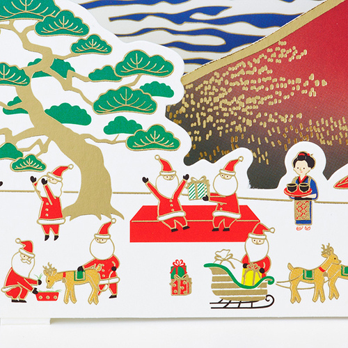 クリスマス】 サンリオ 和風クリスマス 赤富士と金線サンタ 238953