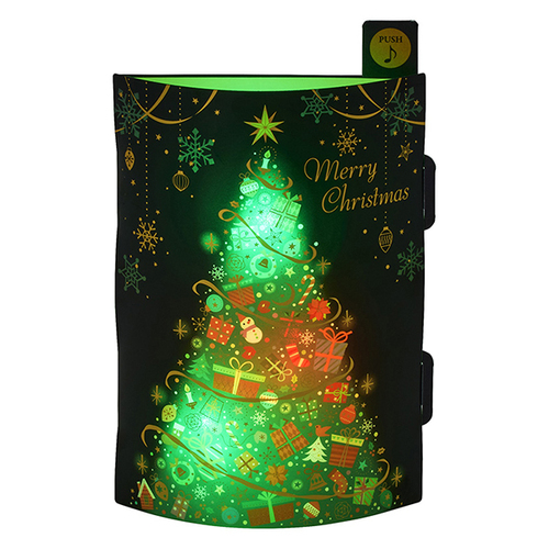 サンリオ　クリスマス　ライト＆メロディー　黒地にツリー