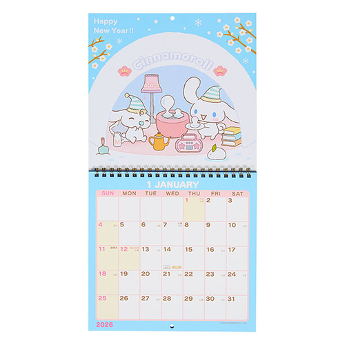 2026年版・壁掛】 サンリオ ウォールカレンダー M 622486 シナモロール