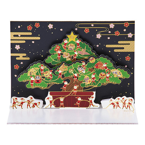 クリスマス】 サンリオ 和風クリスマス 盆栽に金線サンタ 895822