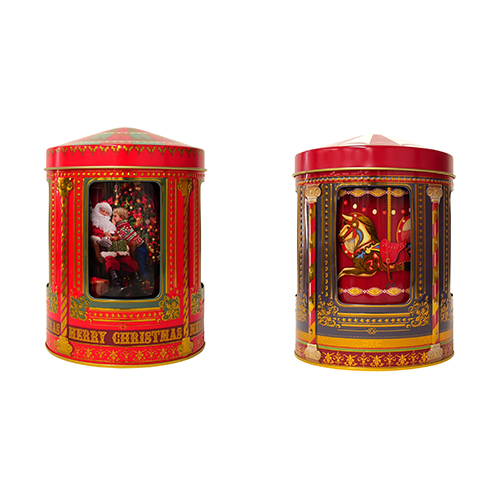 クリスマス】 カルーセル オルゴール缶 76g サンタクロース
