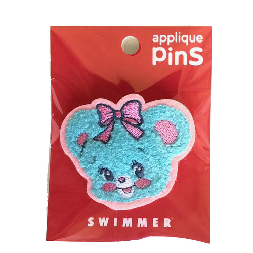 新品　SWIMMER スイマー 豆皿 9cmサイズ　熊　くま　クマ SWIMMER クマ ボーダー ミニステッカー キャラクターステッカー